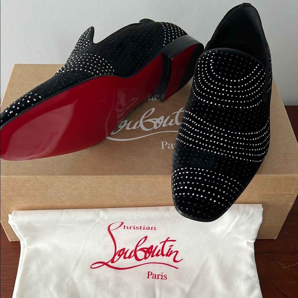 Christian Louboutin Dandy Chick Orlato Flats in Black and Silver